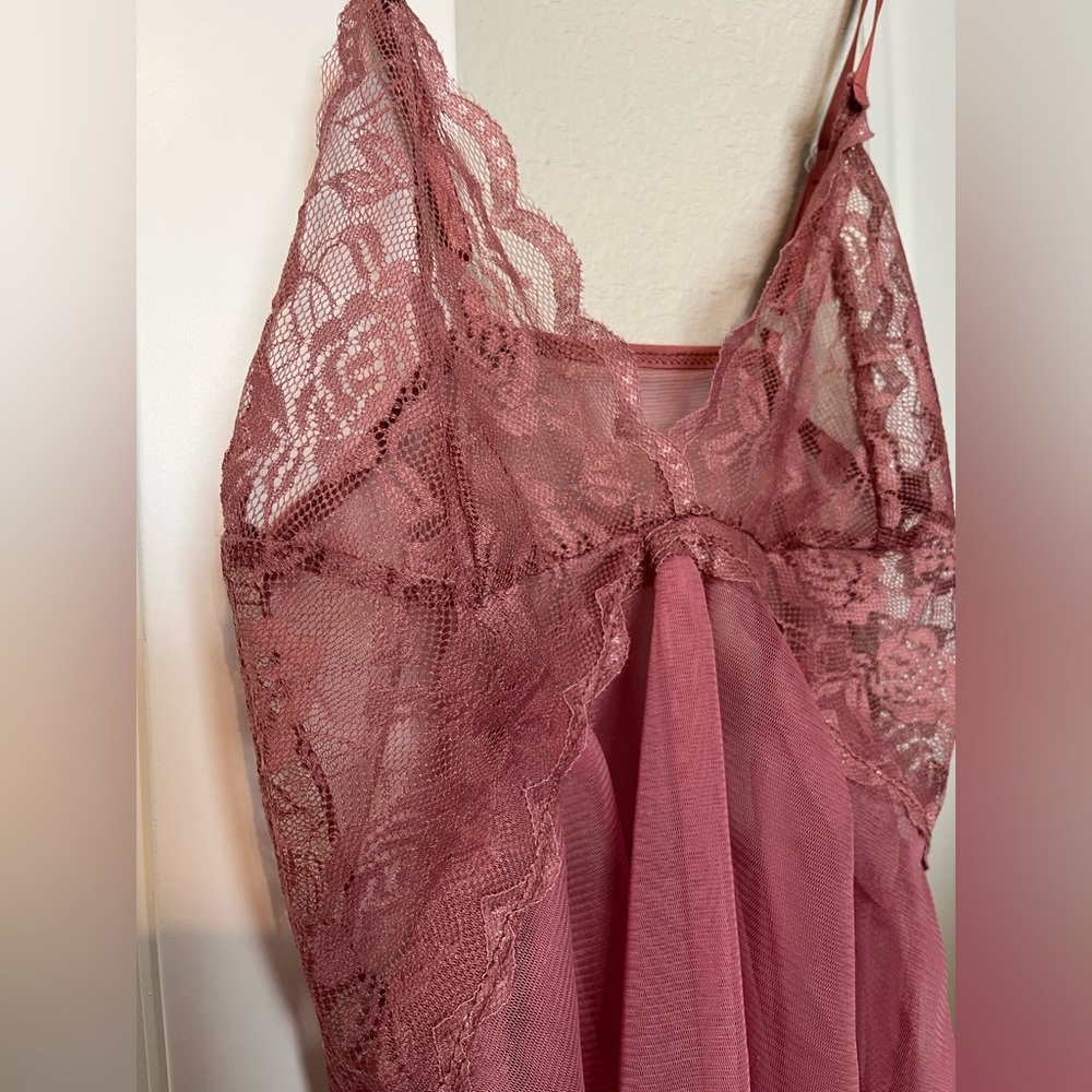 Blush Pink Lace Sheer Lingerie Cami Top Women's S/M